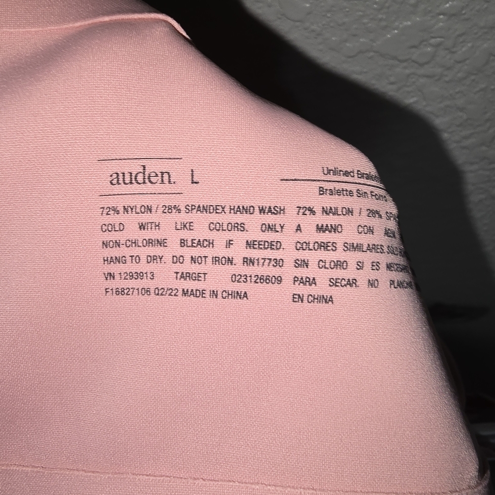 🌺 Auden Signature Smooth Unlined Bralette - Rose Large New - Picture 3 of 3